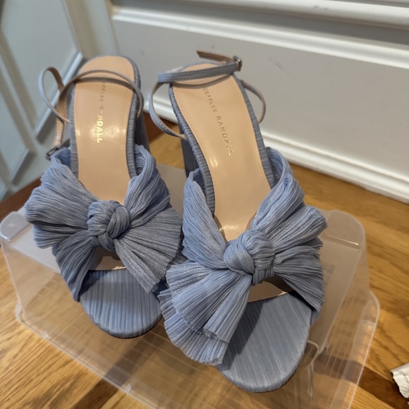 Loeffler Randall Camellia White, Blue and Black Pleated Bow Heel Size 9B All. - Picture 12 of 12